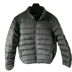 Lands End Men's Down‎ Filled Puffer Coat Size XL Gray excellent condition.